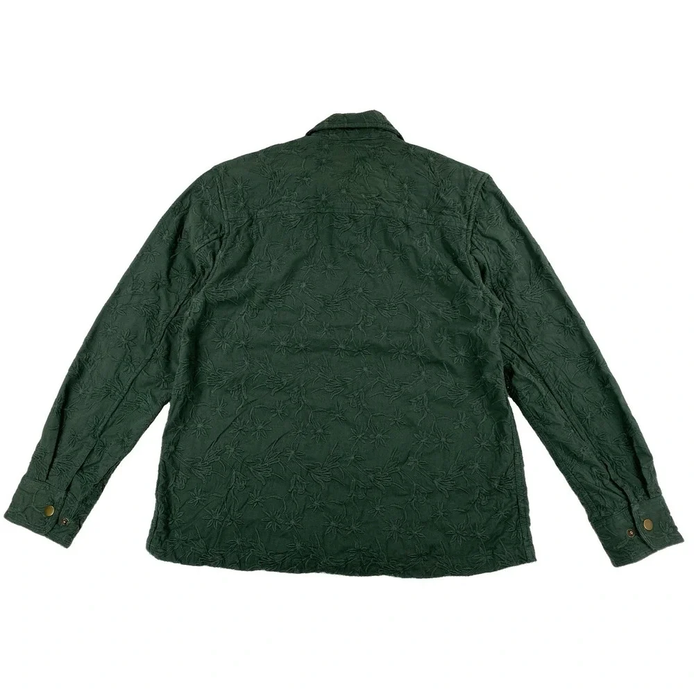 Corridor New York Floral Embroidered Zip Up Jacket Men's XS Green